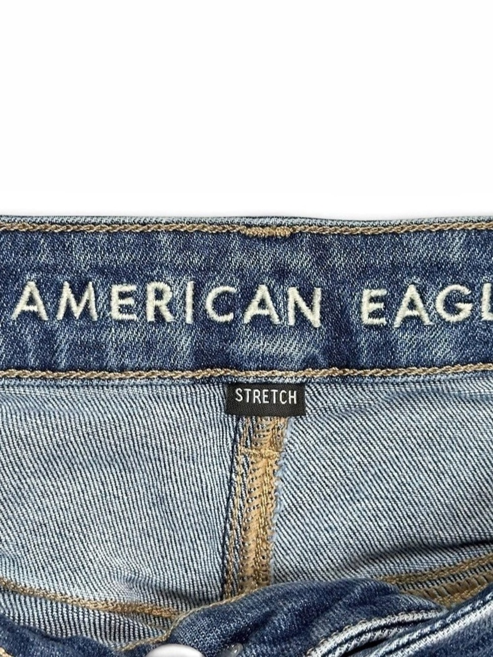 American Eagle Mom Jean Women 16 Regular High Rise Stretch Medium Wash Jeans - Picture 5 of 11
